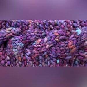 Hand Knit cozy headband/ear-warmer w/ super bulky Malbrigo Rasta Merino Wool